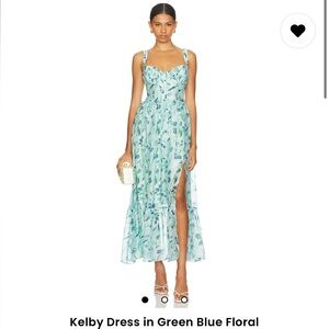 ASTR the Label - Kelby Dress in Green Blue Floral